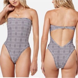L*SPACE La Femme Bitsy One Piece in Black Size S NWT